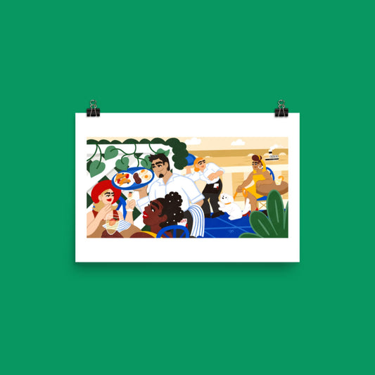 Chez Lo Lo - Bold, Vibrant Matte Poster by Lo Harris