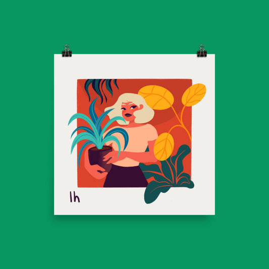 Plant Lover - Bold, Vibrant Matte Poster by Lo Harris