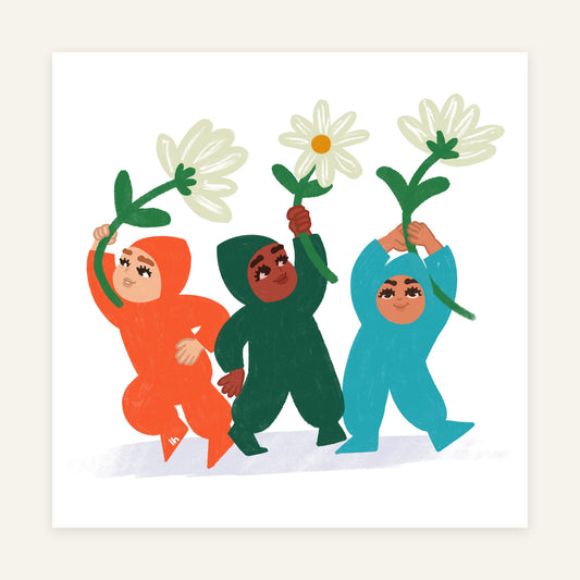 Daisy Dance — 8×8 Art Print
