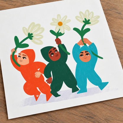 Daisy Dance — 8×8 Art Print