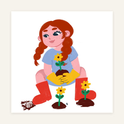 Garden Baby — 8×8 Art Print