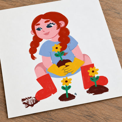 Garden Baby — 8×8 Art Print