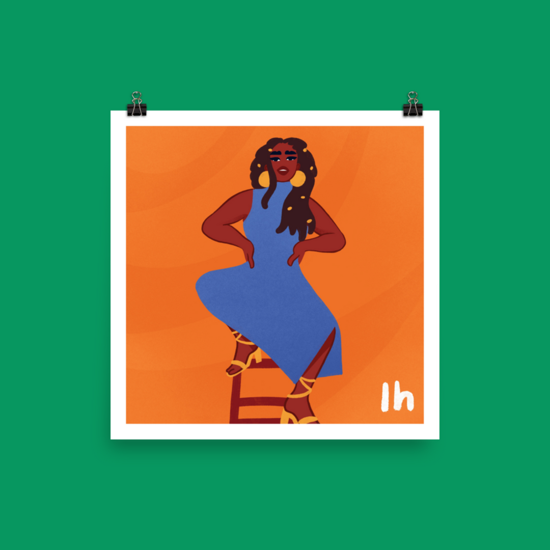 Black Woman - Bold, Vibrant Matte Poster by Lo Harris