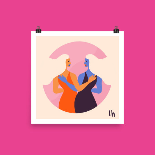 Sister, Sister - Bold, Vibrant Matte Poster by Lo Harris
