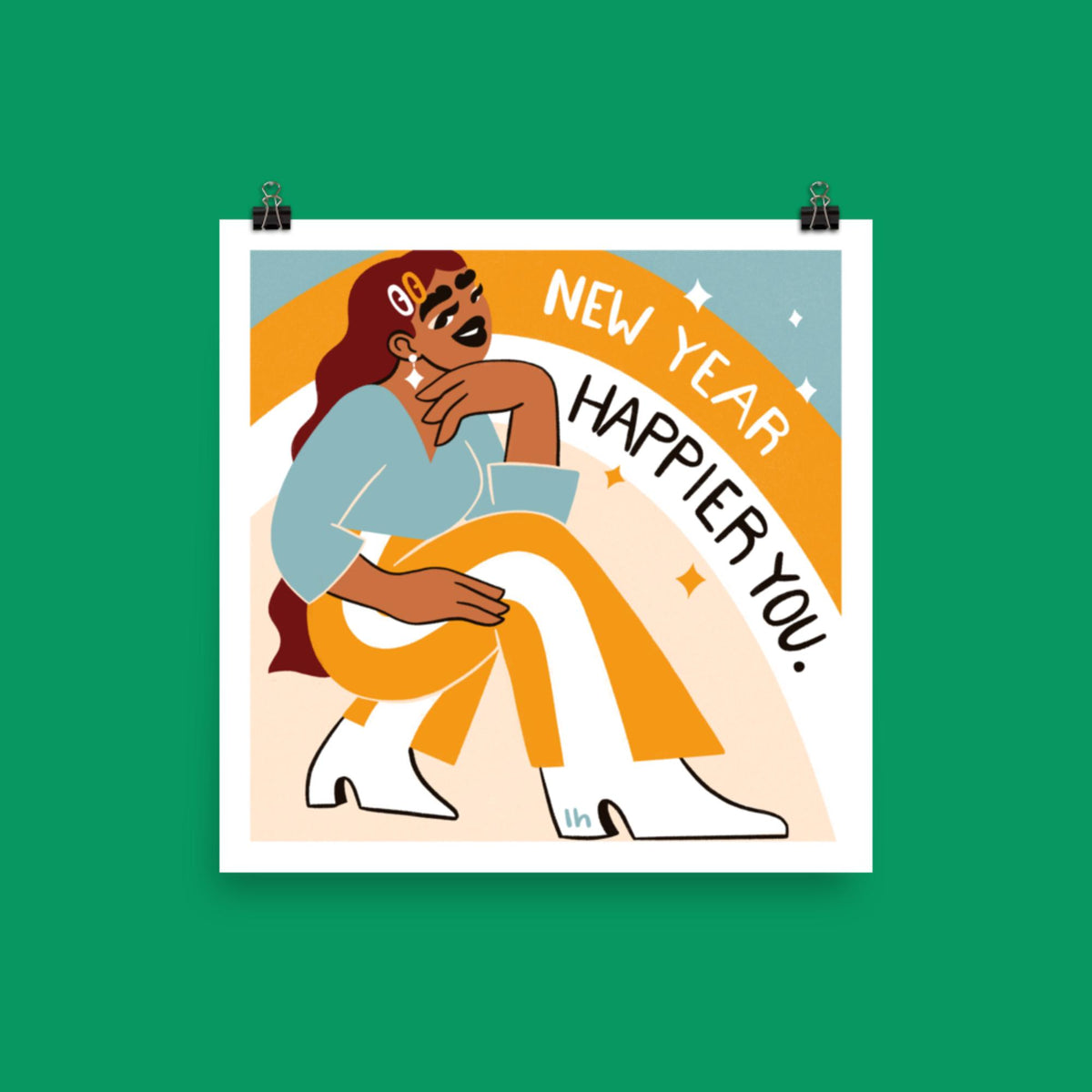 New Year, Happier You - Bold, Vibrant Matte Poster by Lo Harris
