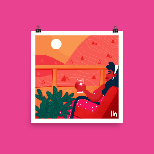 Sunset - Bold, Vibrant Matte Poster by Lo Harris