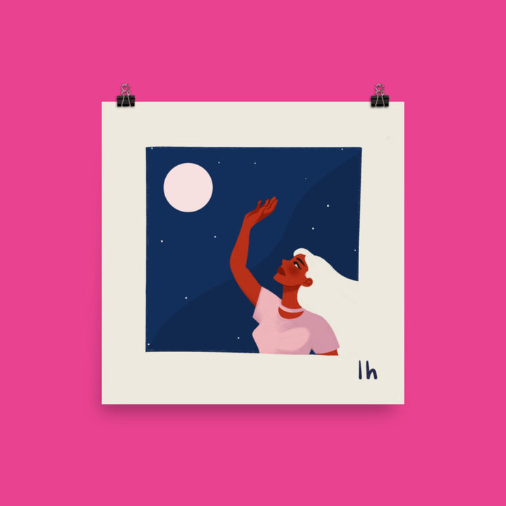 The Moon - Bold, Vibrant Matte Poster by Lo Harris