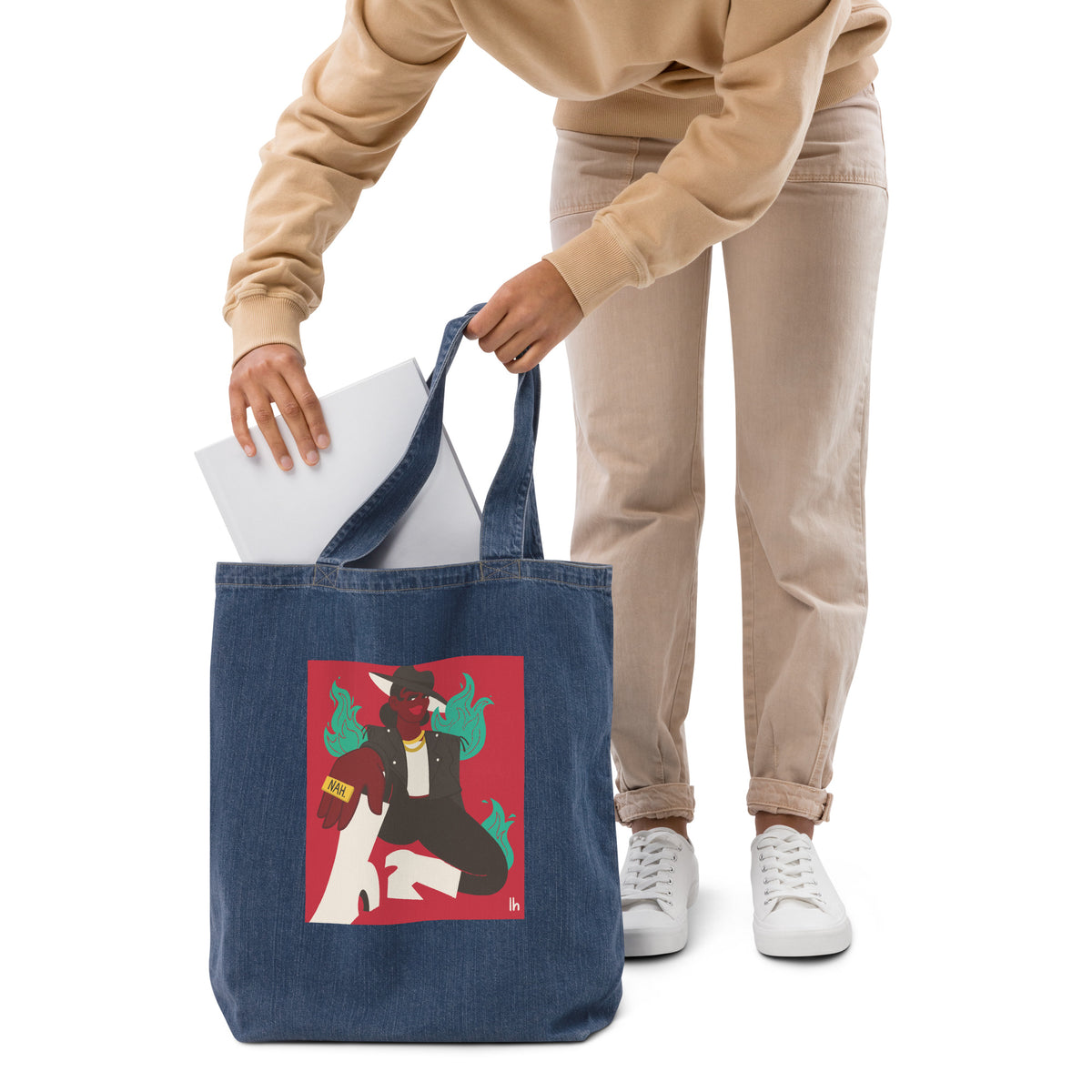 Nah - Organic Denim Tote Bag by Lo Harris